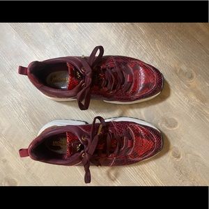 Michael Kors snake skin sneakers, maroon